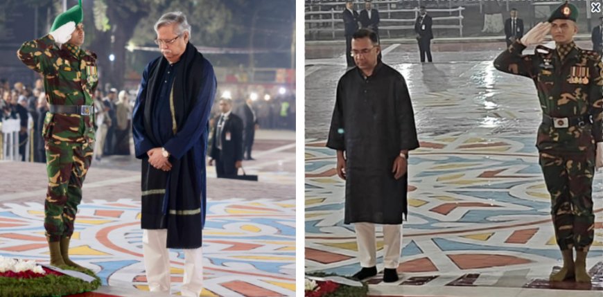 একুশের প্রথম প্রহরে শহীদ মিনারে রাষ্ট্রপতি-প্রধানমন্ত্রীর শ্রদ্ধা