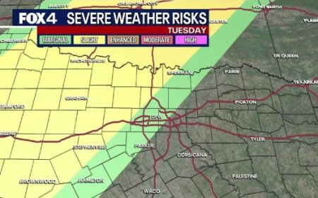 ডালাসে সপ্তাহজুড়ে বজ্রঝড়-শিলাবৃষ্টি ও টর্নেডোর ঝুঁকি